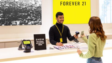 A Shein customer makes a return at Forever 21.